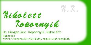 nikolett kopornyik business card